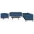 Set canapele, 3 piese, albastru, material textil GartenMobel Dekor