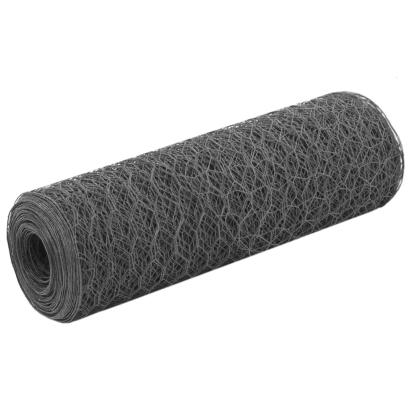 Plasă de sârmă găini, gri, 25 x 0,5 m, oțel cu înveliș PVC GartenMobel Dekor