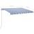 Copertină retractabilă manual cu LED albastru și alb 300x250 cm GartenMobel Dekor