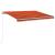 Copertină retractabilă manual LED, portocaliu & maro 300x250 cm GartenMobel Dekor