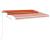 Copertină retractabilă manual LED, portocaliu & maro 300x250 cm GartenMobel Dekor