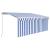 Copertină retractabilă manual cu stor&LED albastru&alb, 3x2,5 m   GartenMobel Dekor