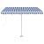 Copertină retractabilă manual cu LED albastru și alb 300x250 cm GartenMobel Dekor
