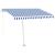 Copertină retractabilă manual cu LED albastru și alb 300x250 cm GartenMobel Dekor