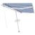 Copertină retractabilă manual LED, albastru și alb, 450x300 cm GartenMobel Dekor