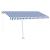 Copertină retractabilă manual LED, albastru și alb, 450x300 cm GartenMobel Dekor