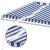 Copertină retractabilă manual cu LED, albastru&alb, 400x350 cm GartenMobel Dekor