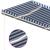Copertină retractabilă manual, cu LED, albastru și alb 4,5x3 m GartenMobel Dekor
