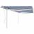 Copertină retractabilă manual, cu LED, albastru și alb 4,5x3 m GartenMobel Dekor