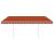 Copertină retractabilă manual cu LED, portocaliu/maro 4,5x3 m GartenMobel Dekor