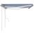 Copertină retractabilă manual cu LED, albastru și alb, 4x3,5 m GartenMobel Dekor