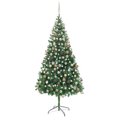 Brad de Crăciun pre-iluminat cu set globuri, 210 cm, 910 ramuri GartenMobel Dekor