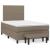 Pat box spring cu saltea, gri taupe, 120x200 cm, textil GartenMobel Dekor