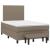 Pat box spring cu saltea, gri taupe, 120x200 cm, textil GartenMobel Dekor