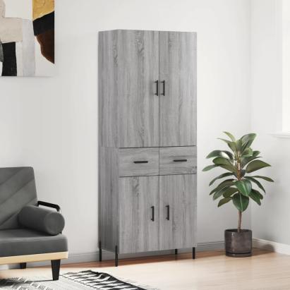 Dulap înalt, gri sonoma, 69,5x34x180 cm, lemn compozit GartenMobel Dekor