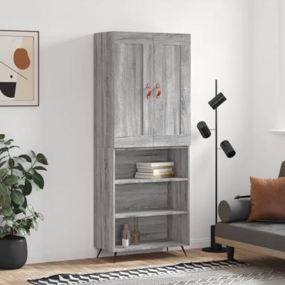Dulap înalt, gri sonoma, 69,5x34x180 cm, lemn compozit GartenMobel Dekor