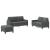 Set de canapele cu perne, 3 piese, gri închis, textil GartenMobel Dekor