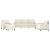 Set de canapele cu perne, 4 piese, crem, catifea GartenMobel Dekor