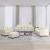 Set de canapele cu perne, 4 piese, crem, catifea GartenMobel Dekor