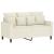 Set de canapele cu perne, 4 piese, crem, catifea GartenMobel Dekor
