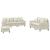 Set de canapele cu perne, 3 piese, crem, catifea GartenMobel Dekor