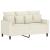Set de canapele cu perne, 3 piese, crem, catifea GartenMobel Dekor