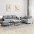 Set de canapele cu perne, 3 piese, gri deschis, textil GartenMobel Dekor