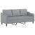 Set de canapele cu perne, 3 piese, gri deschis, textil GartenMobel Dekor