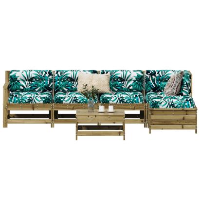 Set canapea de grădină, 6 piese, lemn de pin tratat GartenMobel Dekor