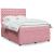 Pat box spring cu saltea, roz, 140x200 cm, catifea GartenMobel Dekor