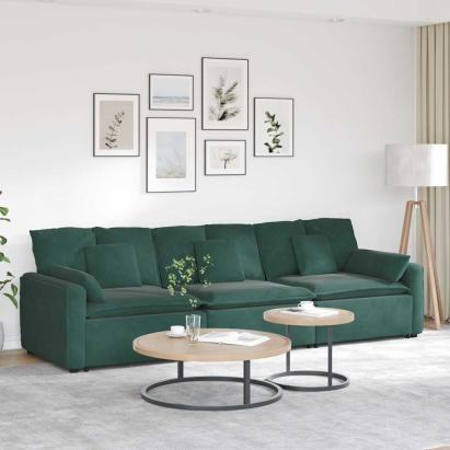 Canapea modulară cu perne, verde închis GartenMobel Dekor
