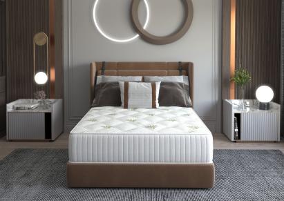 Saltea cu memorie Somnart Memory Ultimate 200x200, înălțime 24 cm, husă cu Aloe Vera, cu mânere, fermitate medie Relax KipRoom