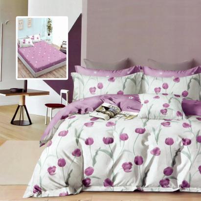 Lenjerie de pat finet 6 piese, cearceaf pat cu elastic, cearceaf pilota 200x230, 2 fete perna 50x70, 2 fete perna 70x70, Extra HF6P274 Relax KipRoom