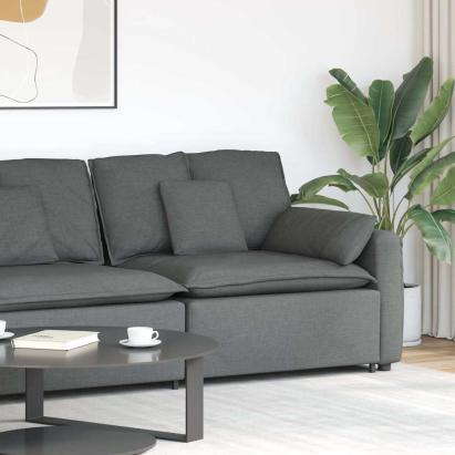 Modul modular capăt pentru cotieră canapea cu perne gri închis GartenMobel Dekor