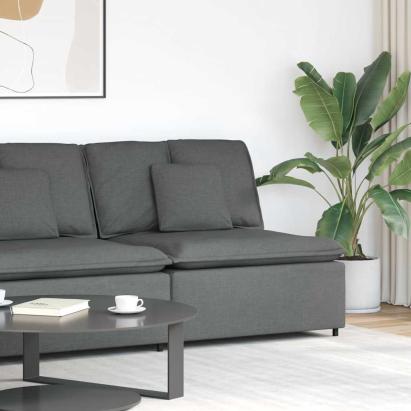 Modul central canapea modulară cu perne gri închis 100 cm GartenMobel Dekor
