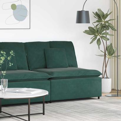 Modul central canapea modulară cu perne, verde închis, 100 cm GartenMobel Dekor