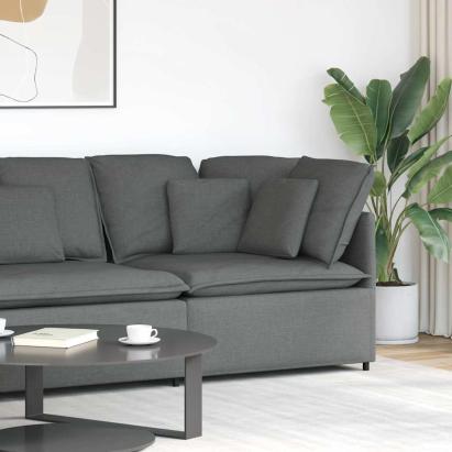 Modul de colț pentru canapea modulară cu perne gri închis 100cm GartenMobel Dekor