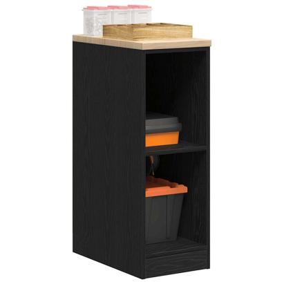 Dulap depozitare garaj negru 30x51x85 cm lemn masiv de pin GartenMobel Dekor