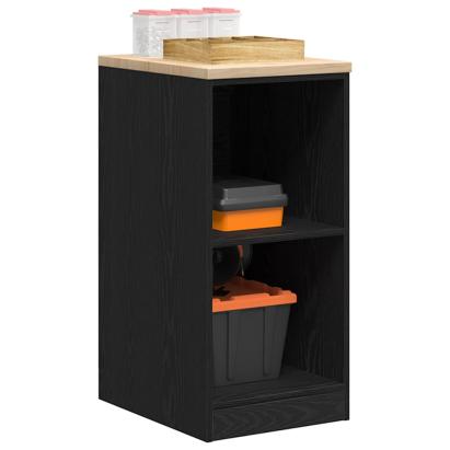Dulap depozitare garaj negru 40x51x85 cm lemn masiv de pin GartenMobel Dekor