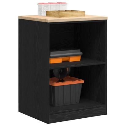 Dulap depozitare garaj negru 60x51x85 cm lemn masiv de pin GartenMobel Dekor