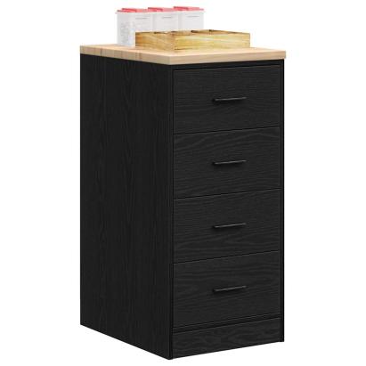 Dulap depozitare garaj negru 40x51x85 cm lemn masiv de pin GartenMobel Dekor