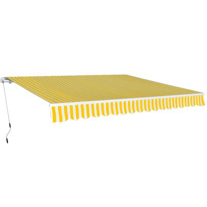 Copertină pliabilă, acționare manuală, 400 cm, galben/alb GartenMobel Dekor