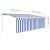 Copertină retractabilă manual cu stor, albastru&alb, 4x3 m GartenMobel Dekor