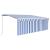 Copertină retractabilă manual cu stor, albastru&alb, 4x3 m GartenMobel Dekor