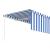 Copertină retractabilă manual cu stor, albastru&alb, 5x3 m GartenMobel Dekor