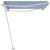 Copertină autonomă retractabilă manual albastru & alb 450x300cm GartenMobel Dekor