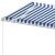 Copertină autonomă retractabilă manual albastru & alb 450x300cm GartenMobel Dekor