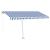 Copertină autonomă retractabilă manual, albastru/alb, 400x350cm GartenMobel Dekor