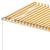 Copertină autonomă retractabilă manual, galben/alb, 400x350 cm GartenMobel Dekor