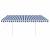 Copertină retractabilă manual, cu stâlpi, albastru&alb 4,5x3 m GartenMobel Dekor